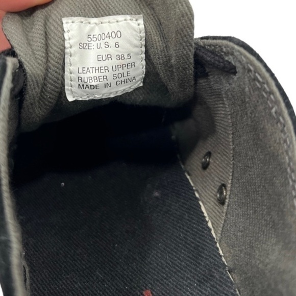 DIESEL LOW-TOP SNEAKERS WITH PLATFORM unisex black suede size M 6 W 7 - Picture 12 of 16